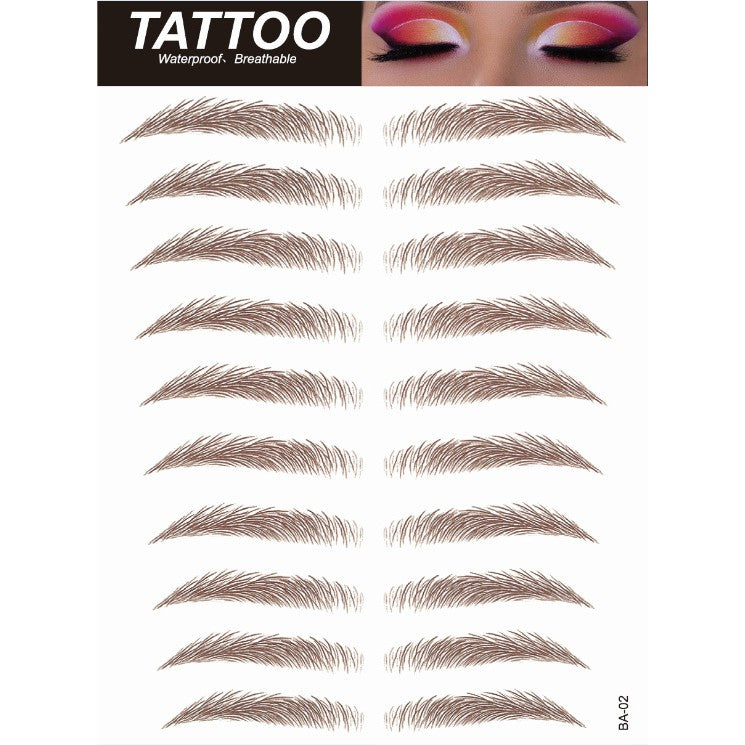 Glamza 4D Eyebrow Tattoos - 10 Pairs Per Sheet
