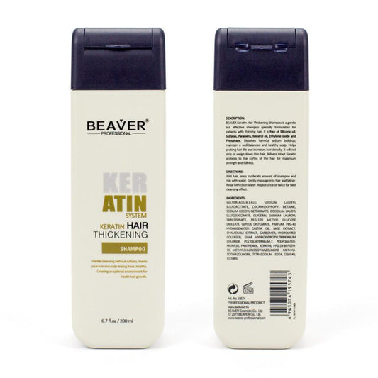 Beaver Keratin Hair Thickening Shampoo 200ml