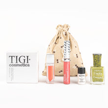 Load image into Gallery viewer, Glamza 5pc LUXURY BRANDS Lucky Dip Hessian Beauty Bag