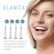 Load image into Gallery viewer, Oral B &quot;Cross Action&quot; Compatible Electric Toothbrush Heads 4 Pack