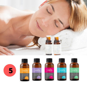 Glamza essential oil 10ml x 5 set (lavander, orange, peppermint, euc, rosemary)