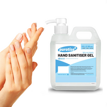 Load image into Gallery viewer, Puratise 1 Litre Hand Sanitiser Gel with Pump to fit 38mm Neck