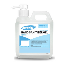 Load image into Gallery viewer, Puratise 1 Litre Hand Sanitiser Gel with Pump to fit 38mm Neck