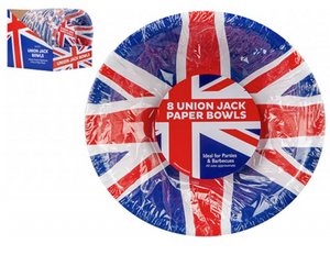 Union Jack Printed Paper Bowl 7.5 inch Pack of 8
