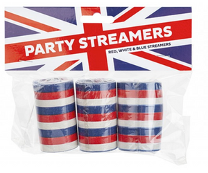 3 PACK UNION JACK PARTY STREAMERS (PMS 324019)