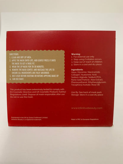 Infinitive Beauty Gold Collagen Lip Mask Packaging Sleeve
