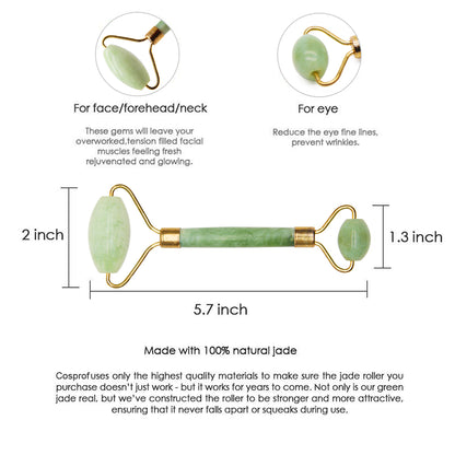 Glamza Jade Roller & Gua Sha Scraping Tool Set