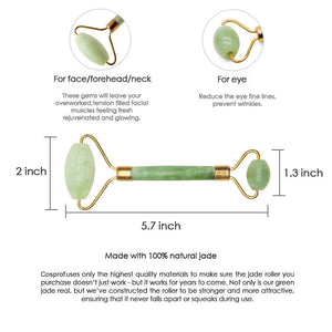 Glamza Jade Roller & Gua Sha Scraping Tool Set