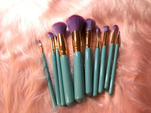 Glamza half Mermaid half Unicorn Brush Set 10pc - NO CLAMSHELL