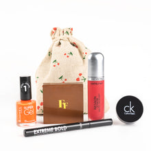 Load image into Gallery viewer, Glamza 5pc LUXURY BRANDS Lucky Dip Hessian Beauty Bag