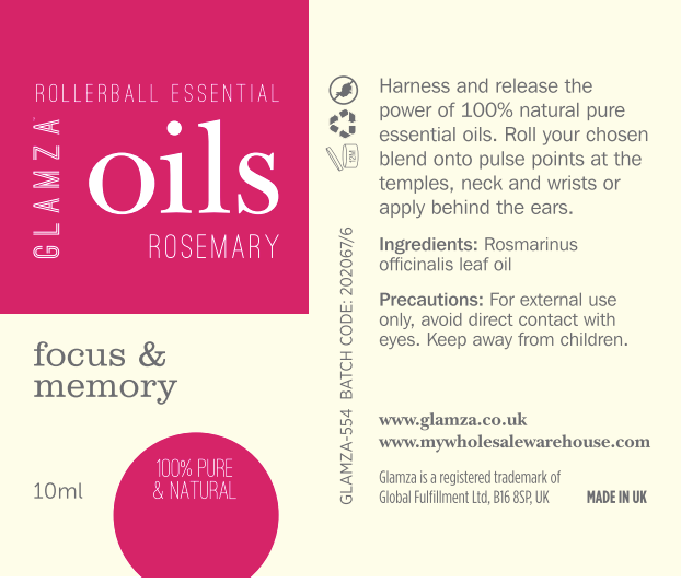 Glamza Roller Ball Essential Oils 10ml