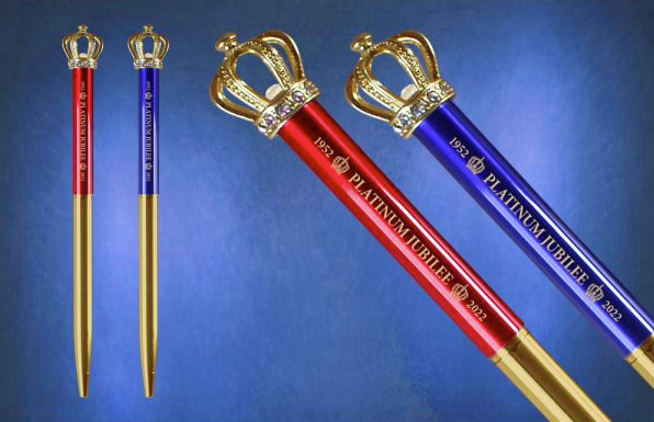 Generise Platinum Jubilee Crown Pens (2 Pack)