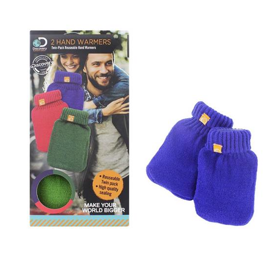 Generise Reusable Hand Warmer with Knitted Cover - TWIN PACK - Random Colour (Blue, Red or Green)