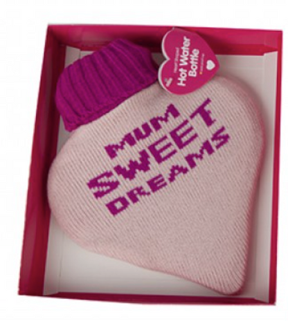 Generise 1 Litre Hot Water Bottle Heart Shaped with Cover