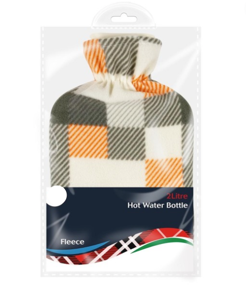 Generise 2 Litre Hot Water Bottle with Fleece Cover RANDOM COLOUR