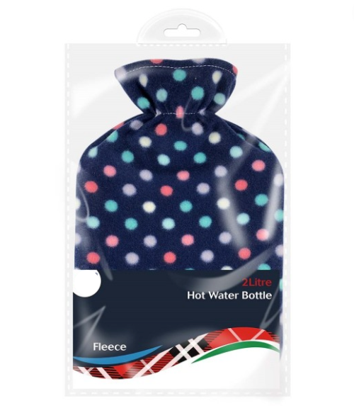 Generise 2 Litre Hot Water Bottle with Fleece Cover RANDOM COLOUR