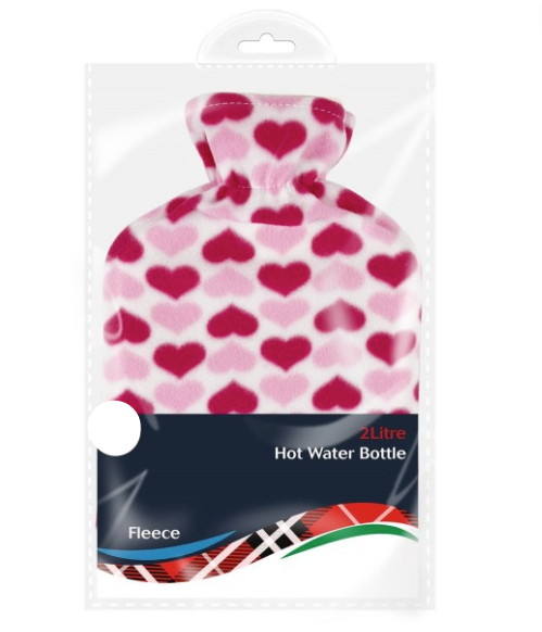 Generise 2 Litre Hot Water Bottle with Fleece Cover RANDOM COLOUR
