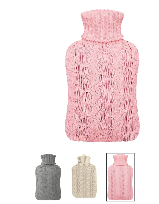 Generise 2 Litre Hot Water Bottle with Knitted Cover RANDOM COLOUR