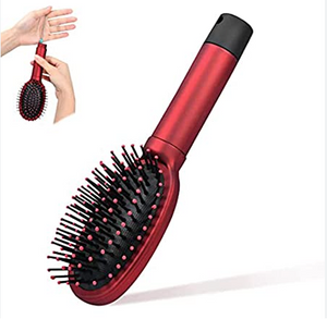 Generise 'Secret Stash' Hair Bristle Brush - Rubberised Handle (Red)