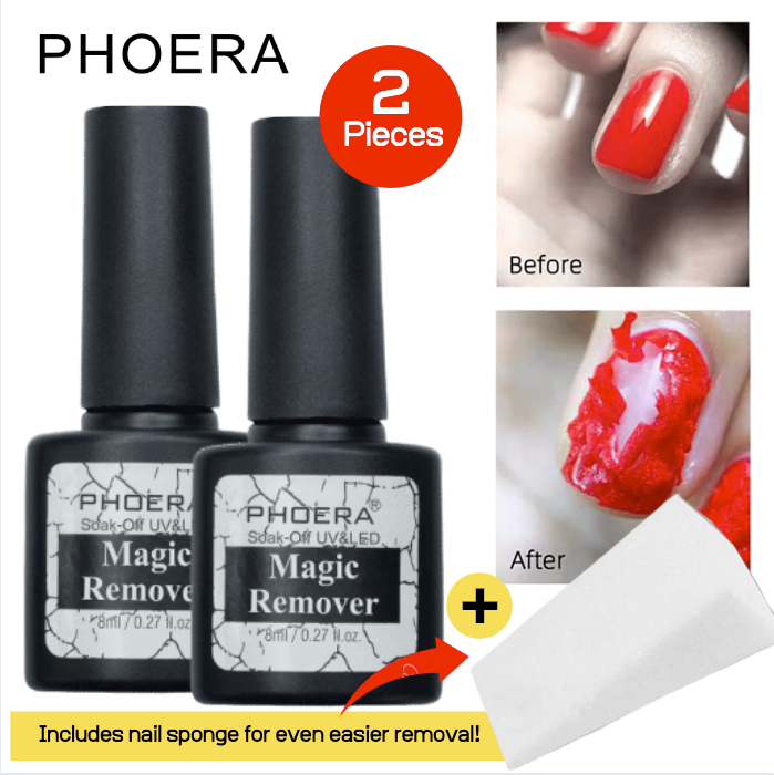 Phoera Magic Remover x2 + 1 Nail Sponge