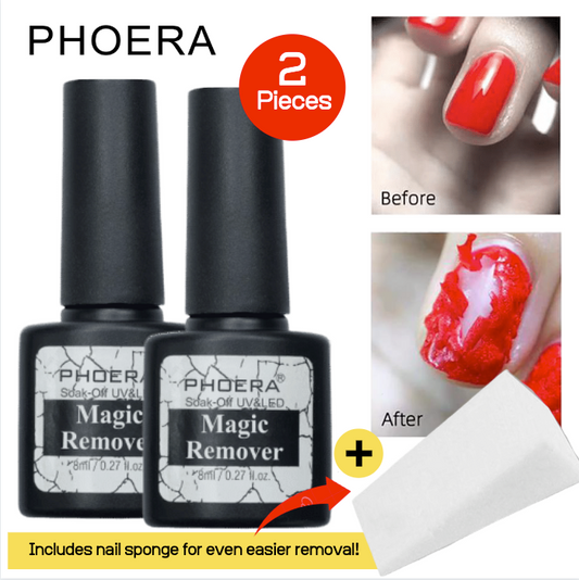 Phoera Magic Remover x2 + 1 Nail Sponge