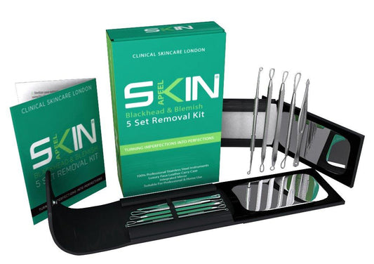 Skinapeel 5pc Blackhead and Blemish Removal Kit With Mirror and Case