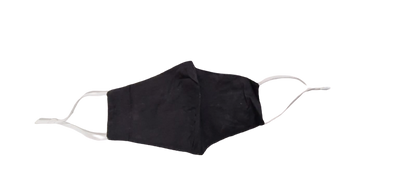 Generise Reusable Adjustable Face Mask with Filter Pocket - Black with White Ear Straps