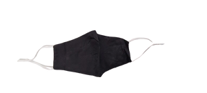 Generise Reusable Adjustable Face Mask with Filter Pocket - Black with White Ear Straps
