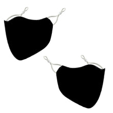 Load image into Gallery viewer, Generise Reusable Adjustable Face Mask with Filter Pocket - Black with White Ear Straps