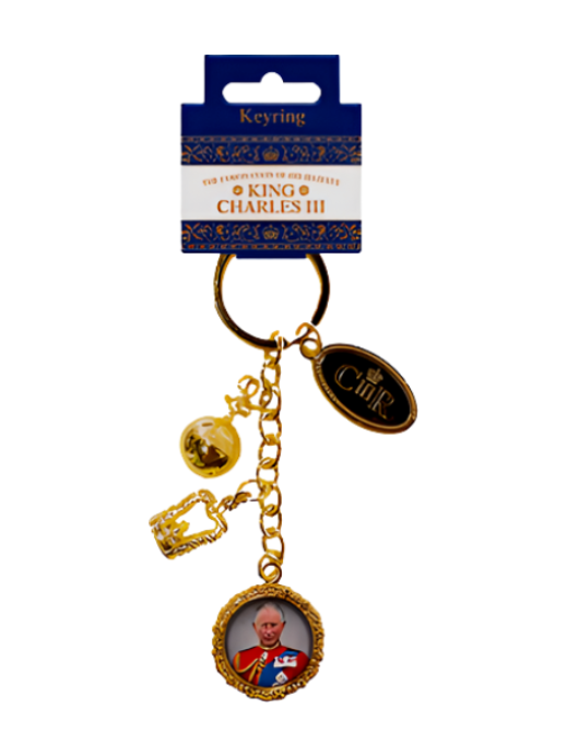 King Charles III Coronation Gold Charm Keyring