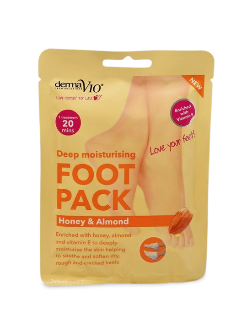 Derma V10 Deep Moisturising Foot Pack - Honey & Almond Foot Masks