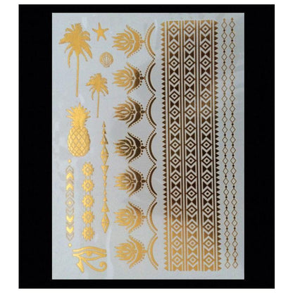 Love Island Inspired Summer Festival and Beach Holiday Metallic Tattoos