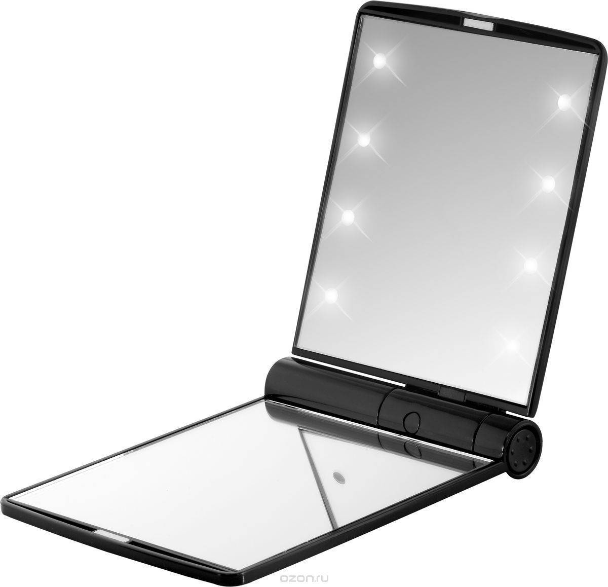 Glamza Portable LED Make Up Flip Mirror Black