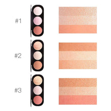 Load image into Gallery viewer, Focallure Triple Colour Blush &amp; Highlighter Palette - Cruelty Free!