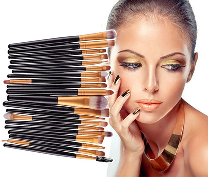 Glamza 20pc Makeup Brush Set - Black