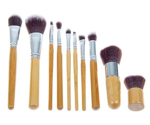 Glamza Bamboo Make Up Brush Set - 6pc or 10pc
