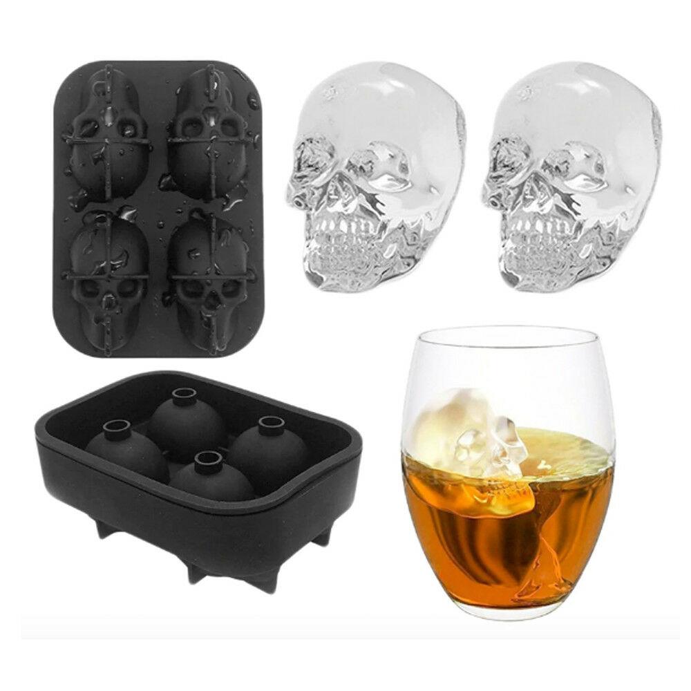 3D Silicone Skull Shape Ice Cube Trays