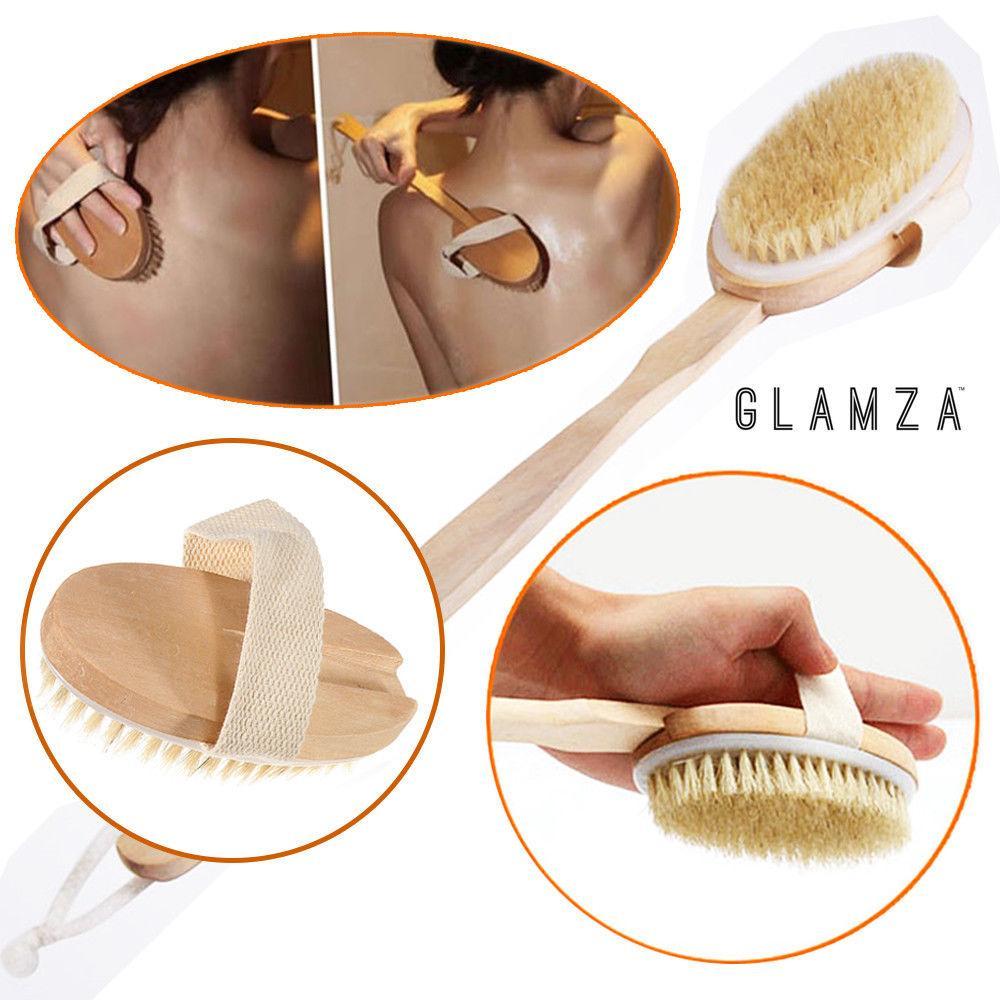Glamza Pro Long Handle Dry Skin Body Brush