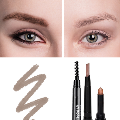 3 In 1 Smooth Stereo Eyebrow Pen - Brush, Powder & Pen