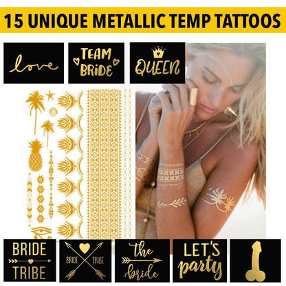 Love Island Inspired Summer Festival and Beach Holiday Metallic Tattoos