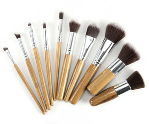 Glamza Bamboo Make Up Brush Set - 6pc or 10pc