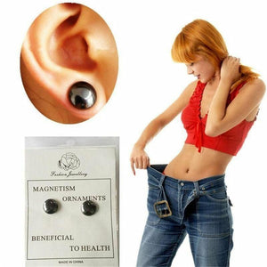 Glamza 2 in 1 Black Ear and Magnetic Slimming Studs