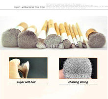 Load image into Gallery viewer, 11pc Luxury Bamboo Makeup Brushes with Pouch