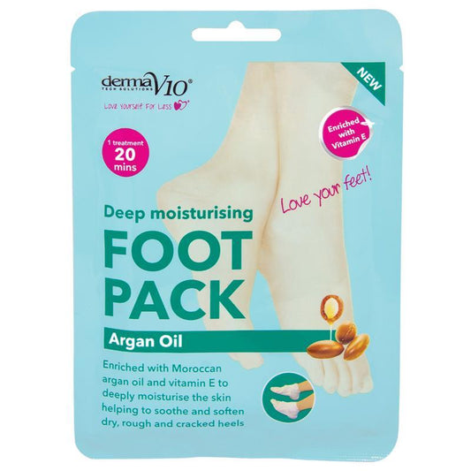 Derma V10 Deep Moisturising Foot Pack -  Argan Oil
